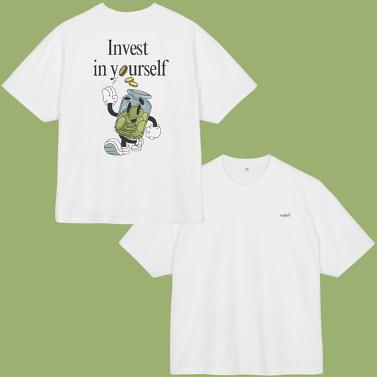 "Invest in Yourself" Unisex Ultra Heavy Oversized Cotton Box Tee