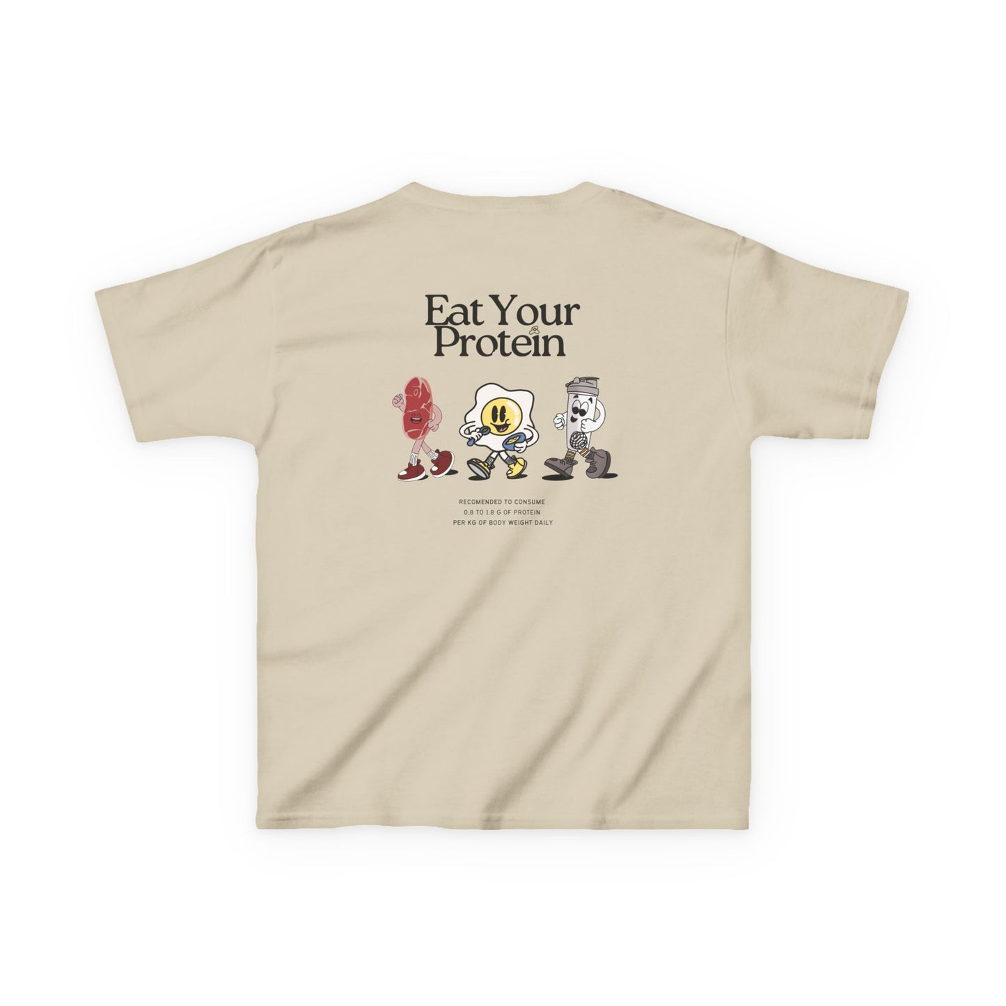 Kids "Eat Your Protein" Tee, Unisex Cotton Tee, Casual Everyday Wear