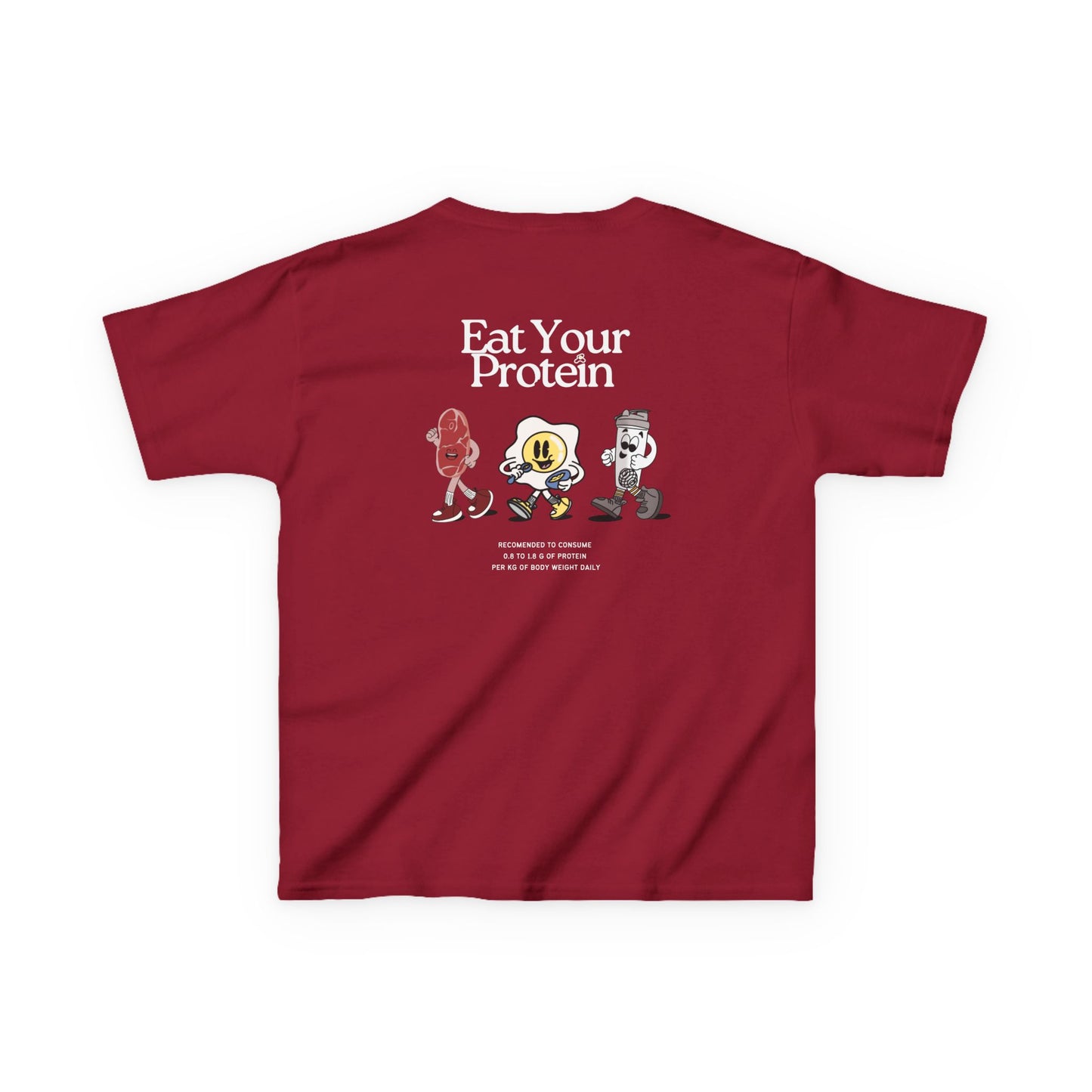 Kids "Eat Your Protein" Tee, Unisex Cotton Tee, Casual Everyday Wear
