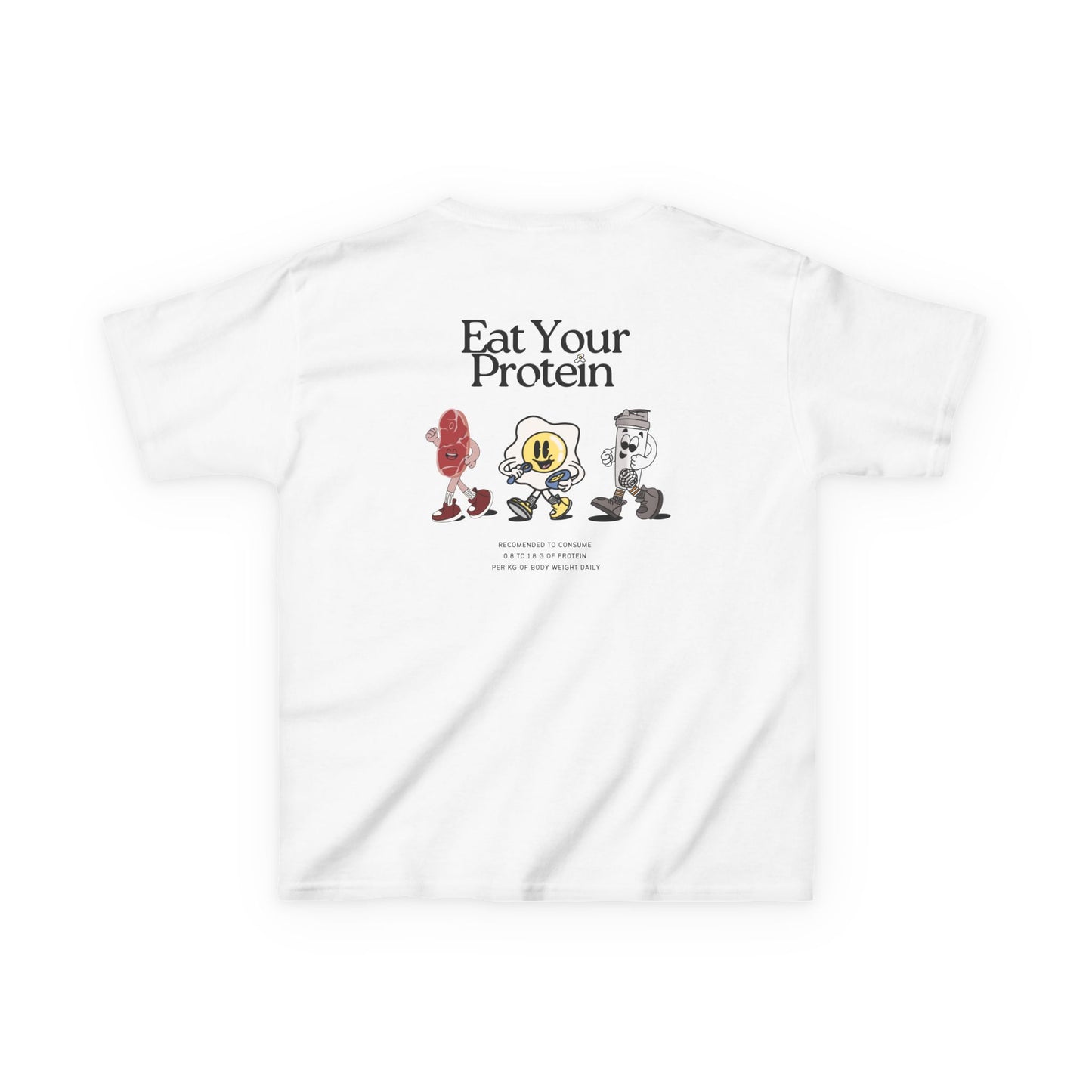 Kids "Eat Your Protein" Tee, Unisex Cotton Tee, Casual Everyday Wear