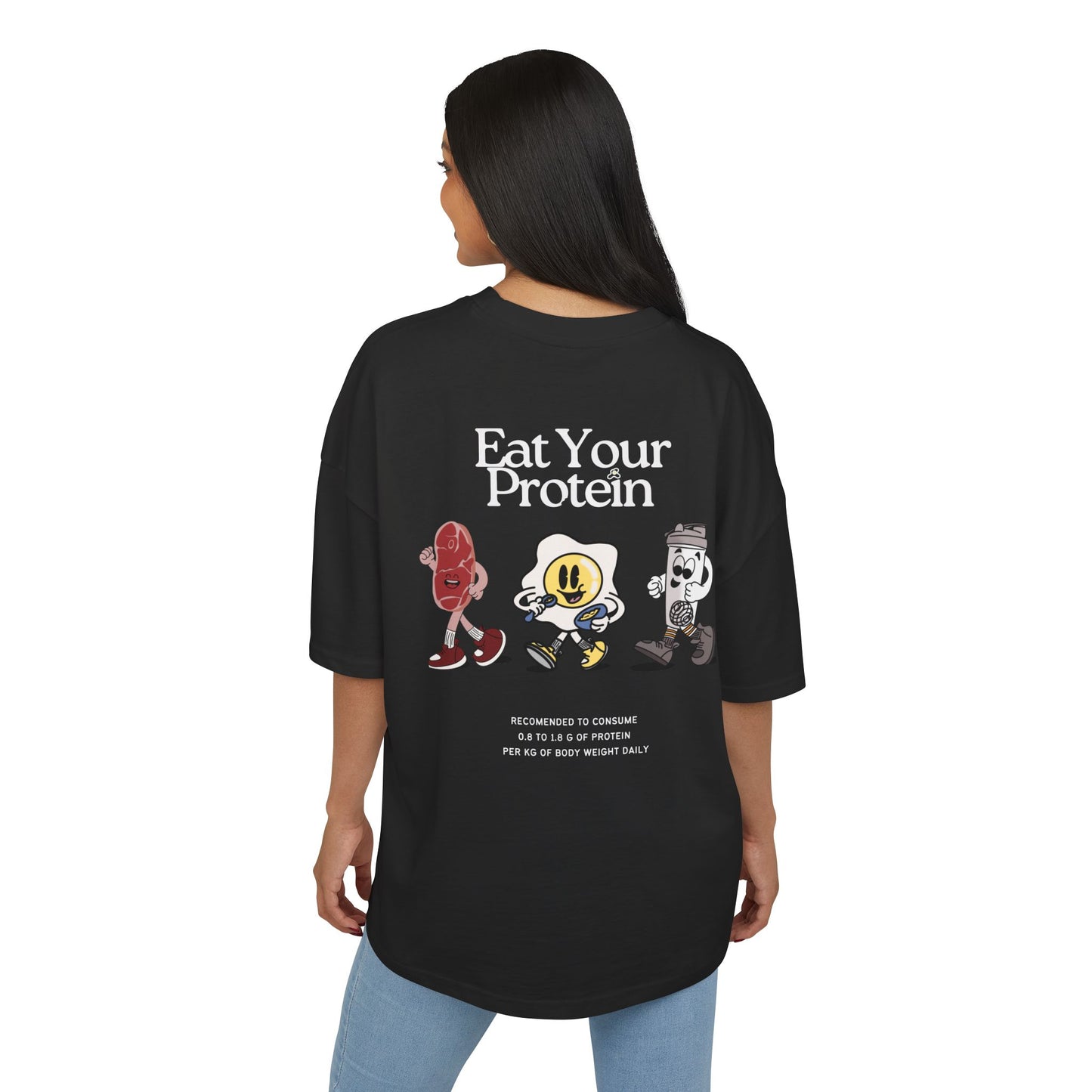 "Eat Your Protein" Unisex Ultra Heavy Oversized Cotton Box Tee