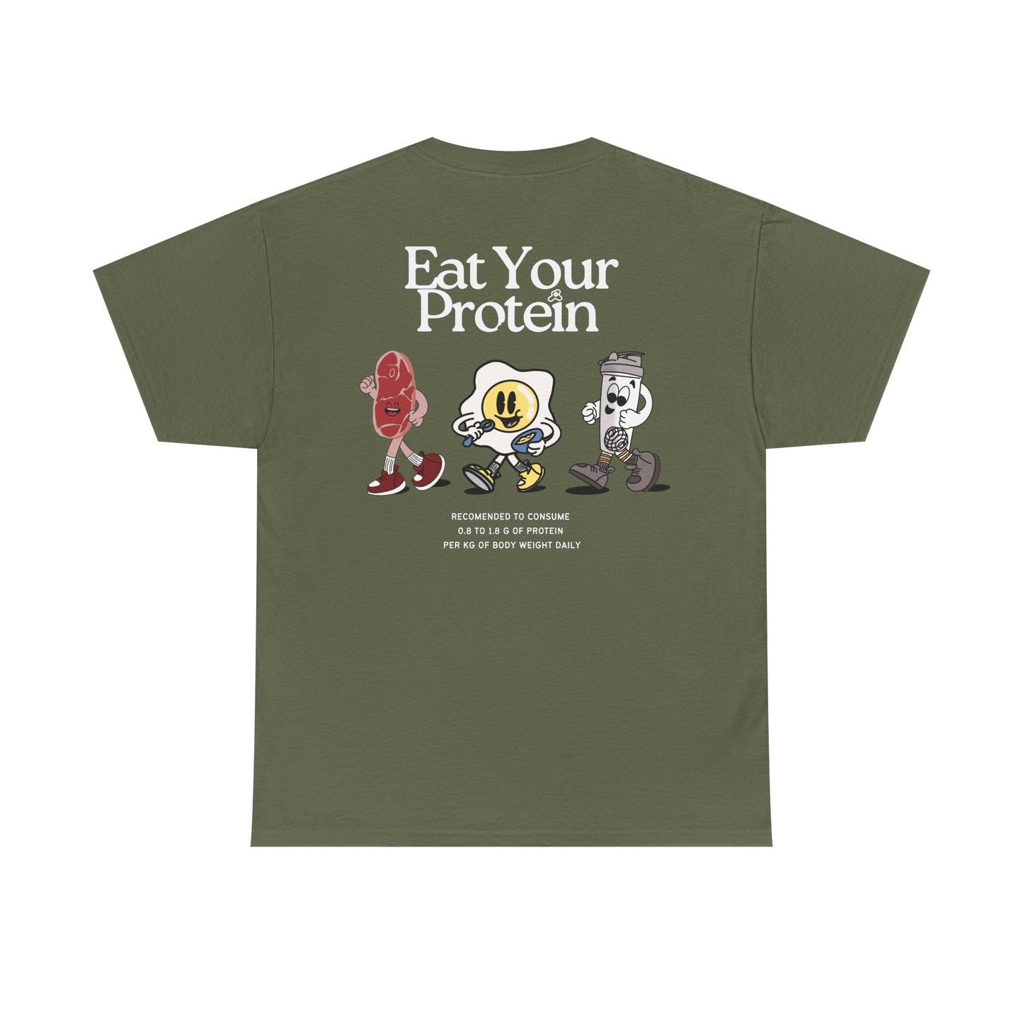 "Eat Your Protein" Tee, Unisex Cotton Tee, Casual Everyday Wear
