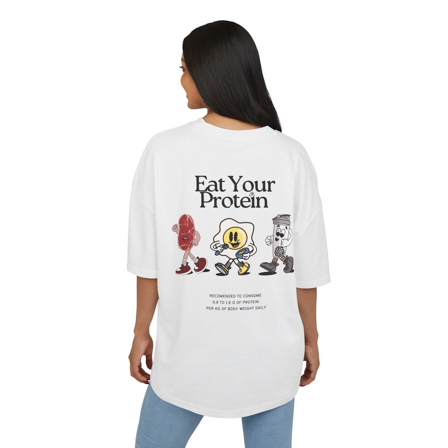 "Eat Your Protein" Unisex Ultra Heavy Oversized Cotton Box Tee
