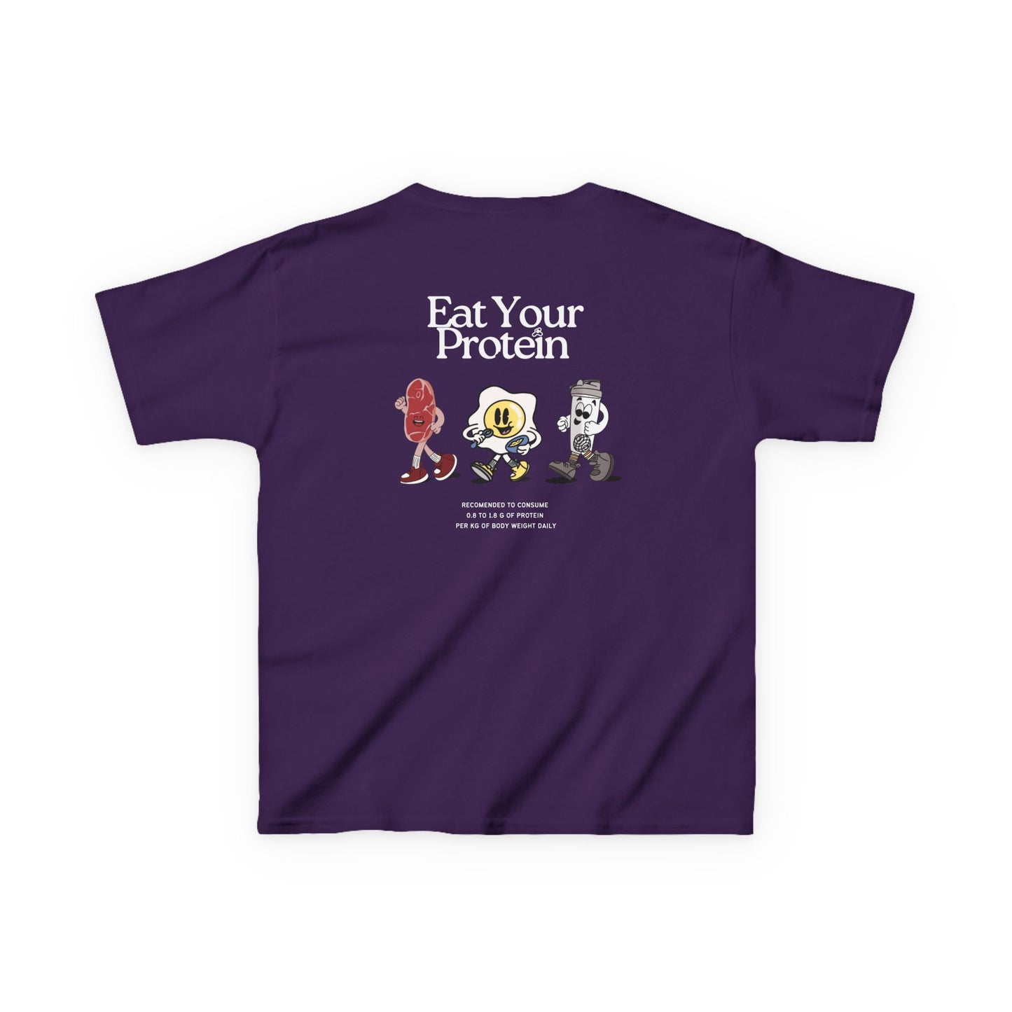 Kids "Eat Your Protein" Tee, Unisex Cotton Tee, Casual Everyday Wear