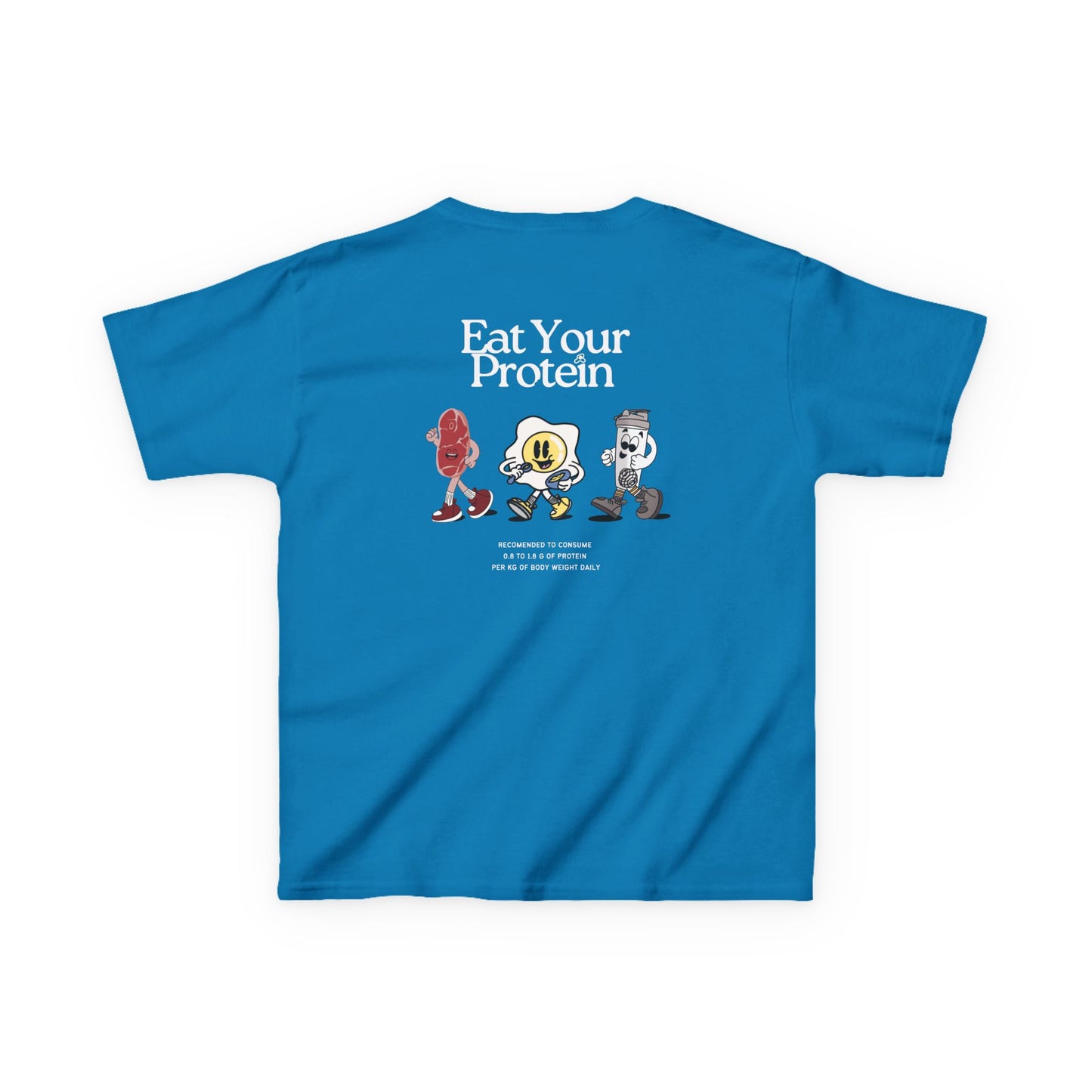 Kids "Eat Your Protein" Tee, Unisex Cotton Tee, Casual Everyday Wear