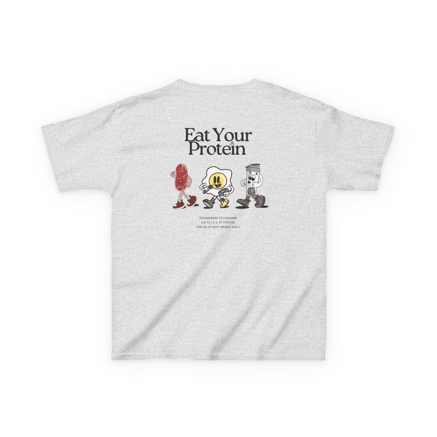 Kids "Eat Your Protein" Tee, Unisex Cotton Tee, Casual Everyday Wear