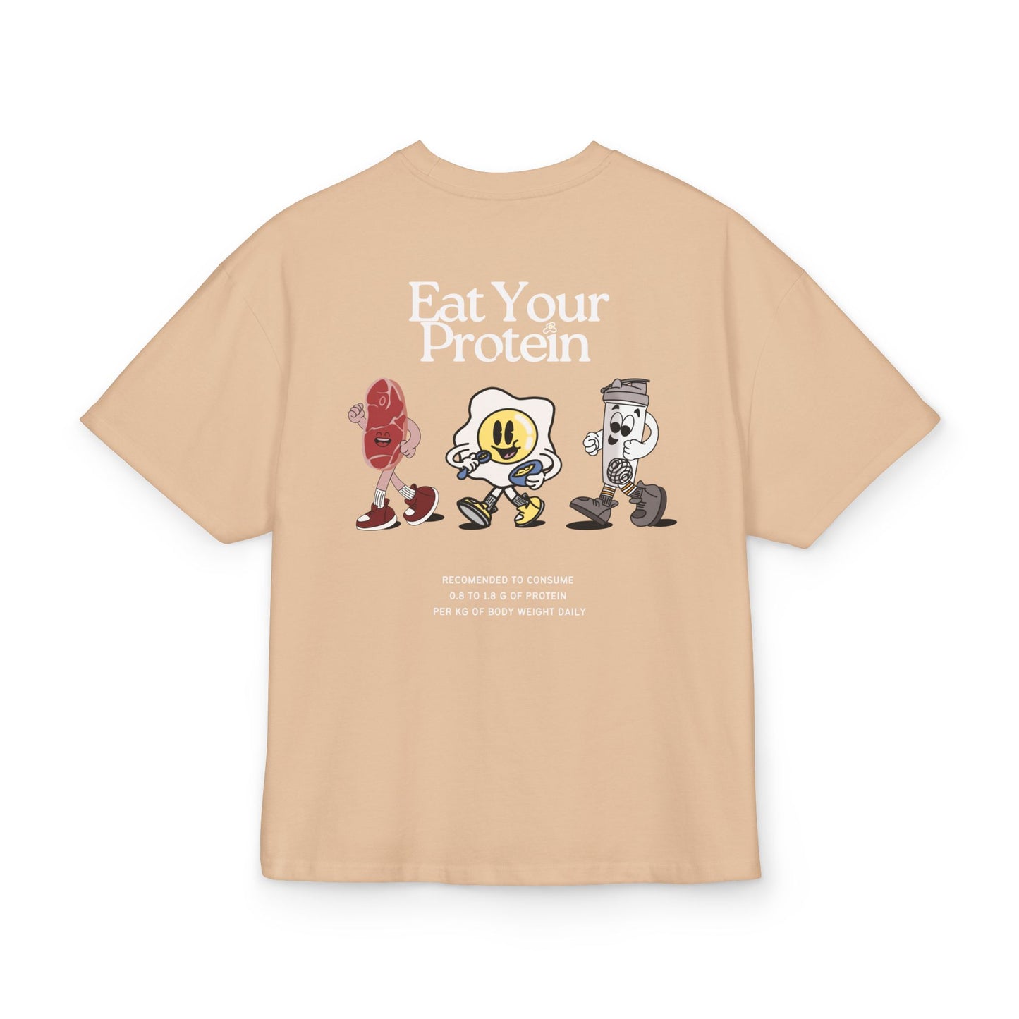 "Eat Your Protein" Unisex Ultra Heavy Oversized Cotton Box Tee