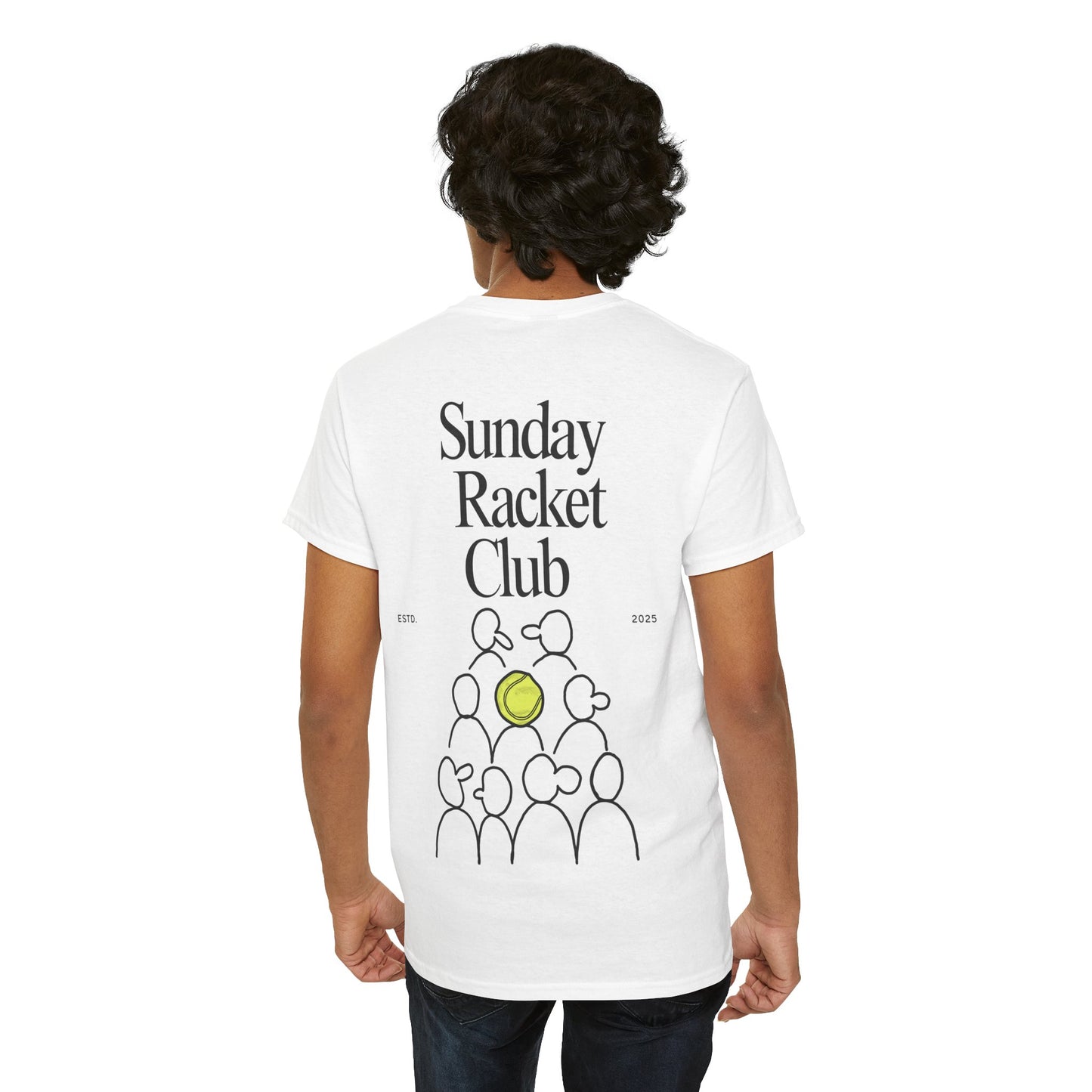 Sunday Racket Club Tee, Unisex Cotton Tee, Casual Everyday Wear