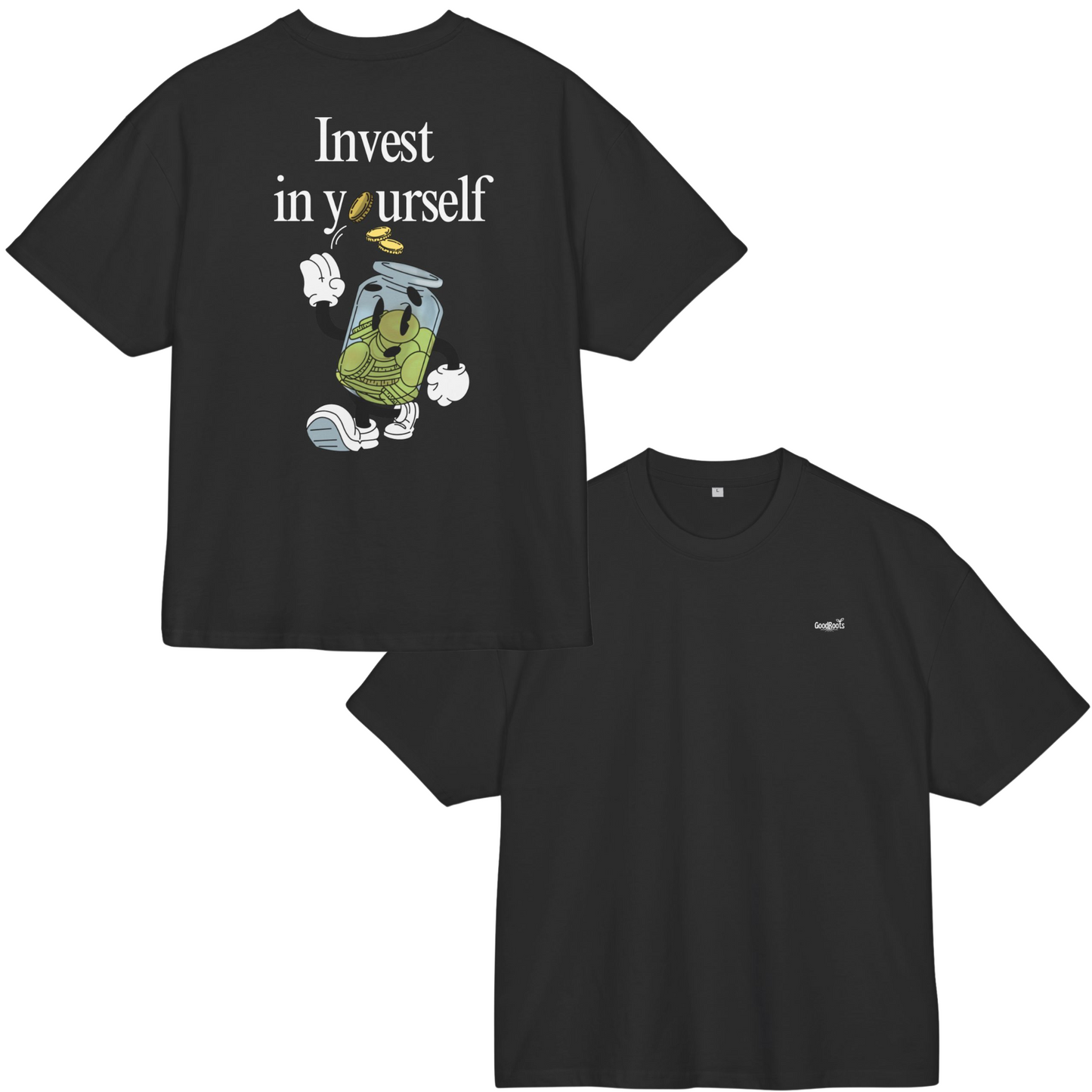 "Invest in Yourself" Unisex Ultra Heavy Oversized Cotton Box Tee