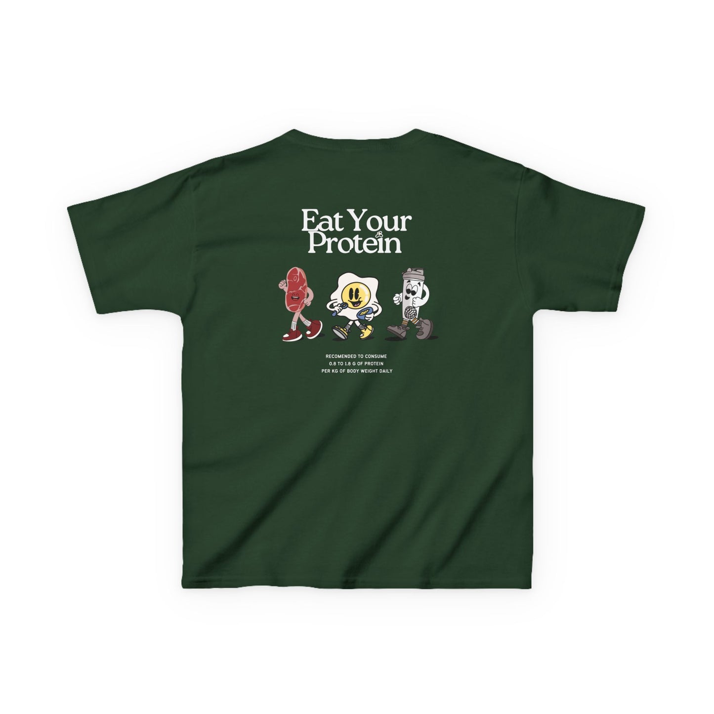 Kids "Eat Your Protein" Tee, Unisex Cotton Tee, Casual Everyday Wear