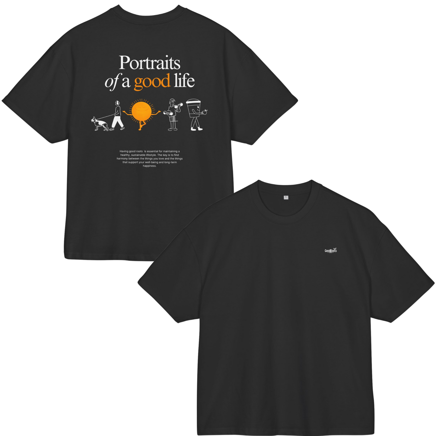 "Portraits of a Good Life" Unisex Ultra Heavy Oversized Cotton Box Tee