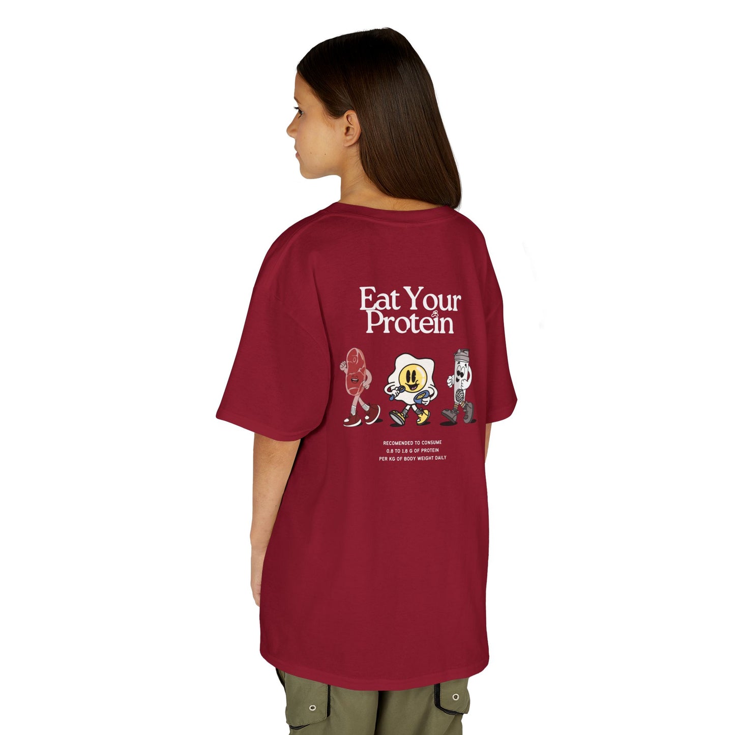 Kids "Eat Your Protein" Tee, Unisex Cotton Tee, Casual Everyday Wear
