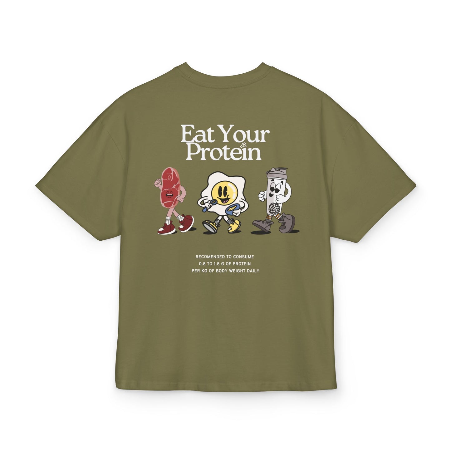 "Eat Your Protein" Unisex Ultra Heavy Oversized Cotton Box Tee