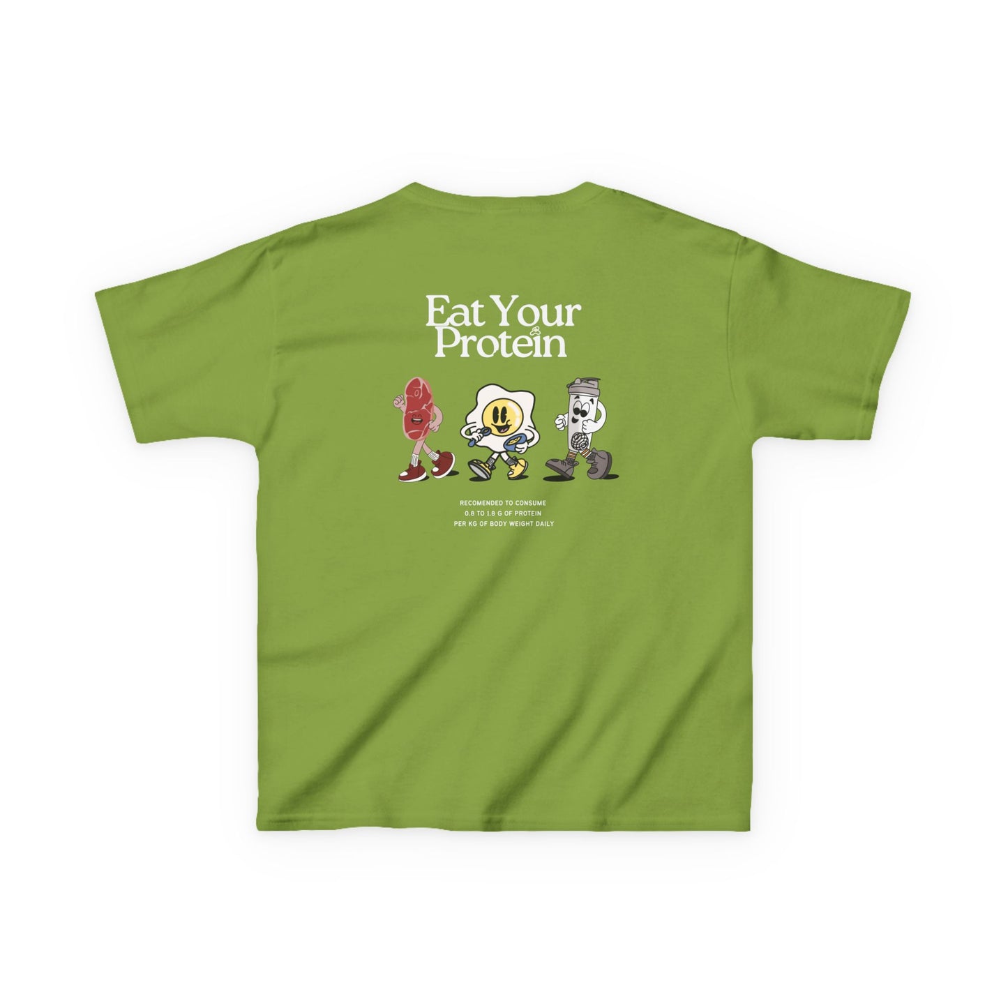 Kids "Eat Your Protein" Tee, Unisex Cotton Tee, Casual Everyday Wear