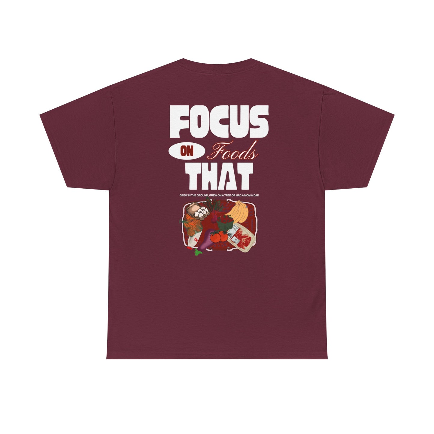 Focus on foods Tee, Unisex Cotton Tee, Casual Everyday Wear