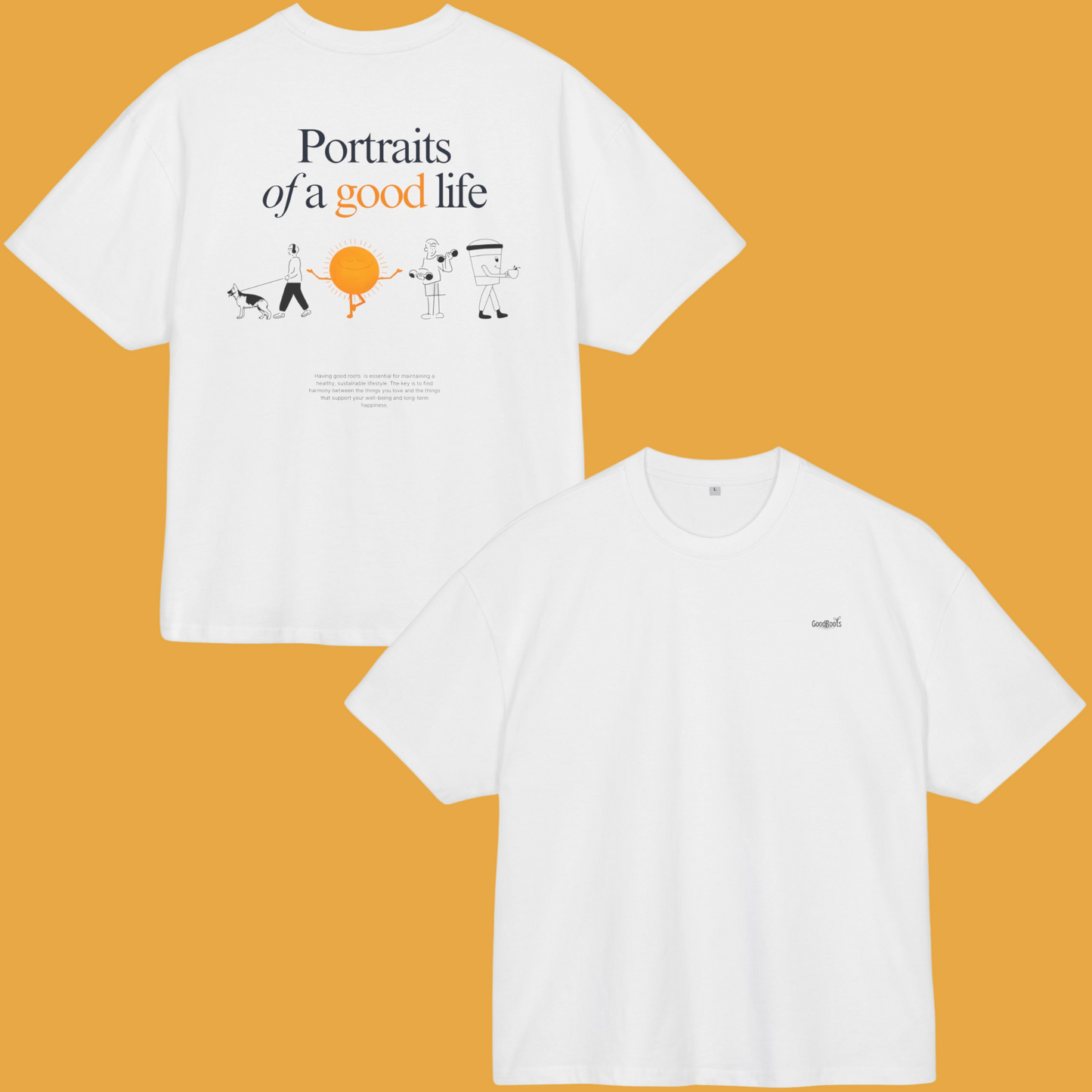 "Portraits of a Good Life" Unisex Ultra Heavy Oversized Cotton Box Tee