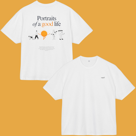 "Portraits of a Good Life" Unisex Ultra Heavy Oversized Cotton Box Tee
