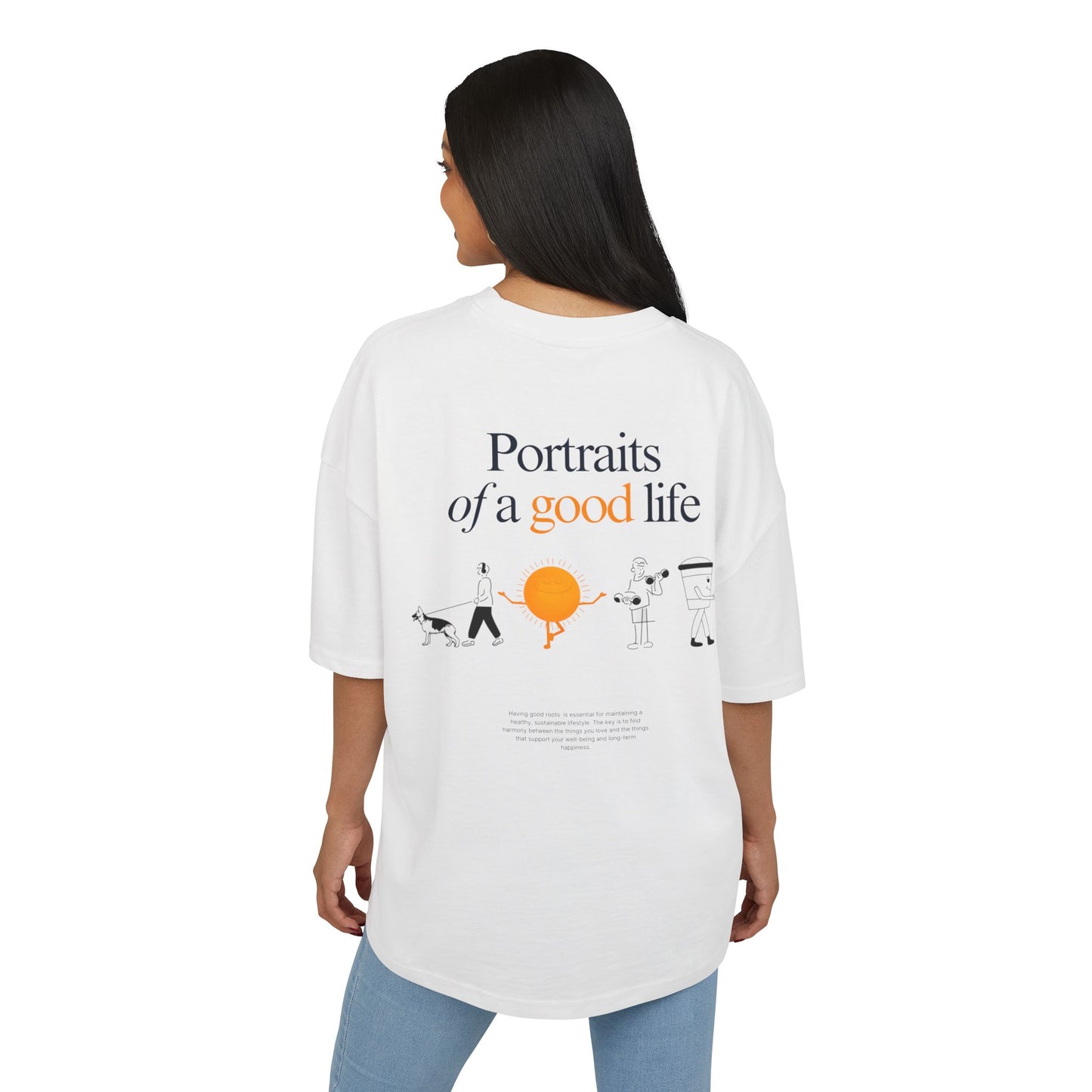"Portraits of a Good Life" Unisex Ultra Heavy Oversized Cotton Box Tee