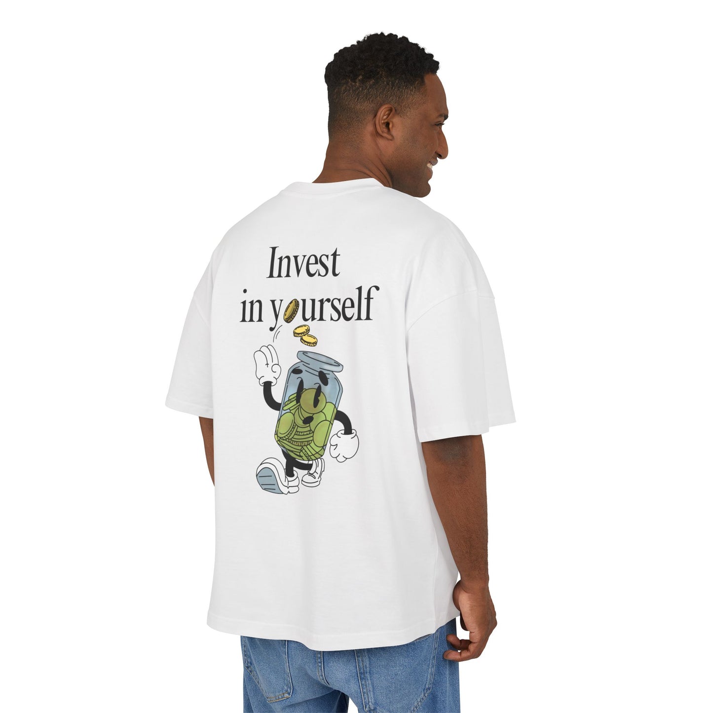 "Invest in Yourself" Unisex Ultra Heavy Oversized Cotton Box Tee