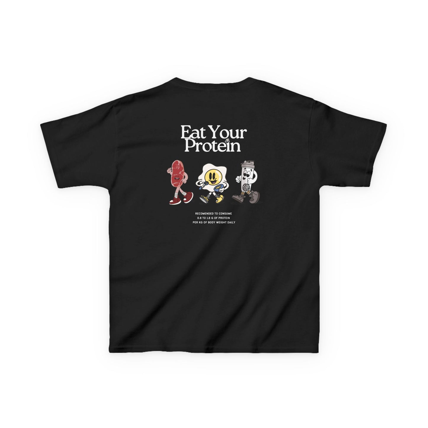 Kids "Eat Your Protein" Tee, Unisex Cotton Tee, Casual Everyday Wear