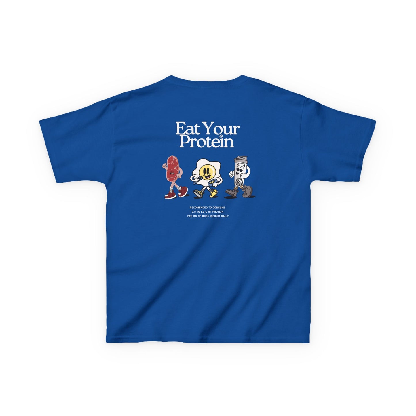 Kids "Eat Your Protein" Tee, Unisex Cotton Tee, Casual Everyday Wear