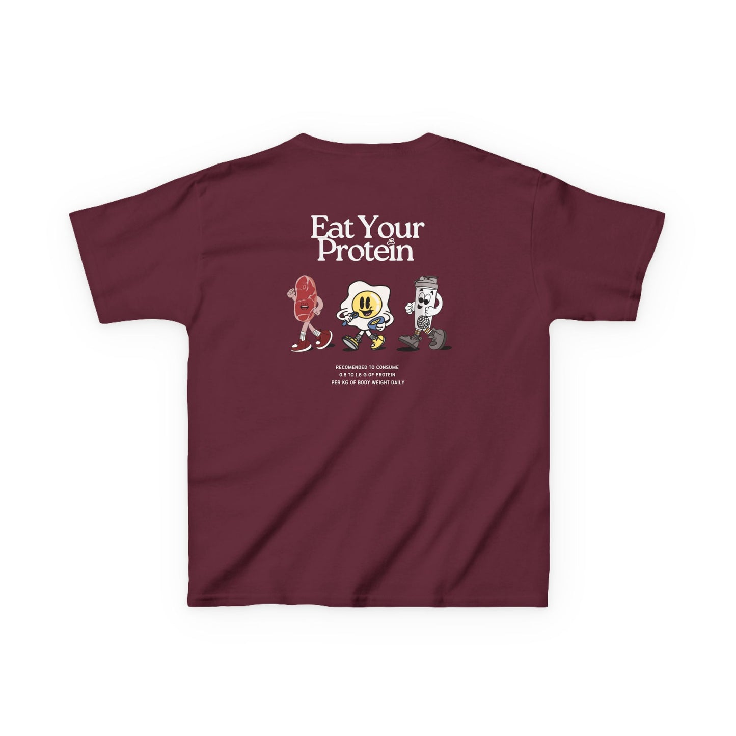 Kids "Eat Your Protein" Tee, Unisex Cotton Tee, Casual Everyday Wear