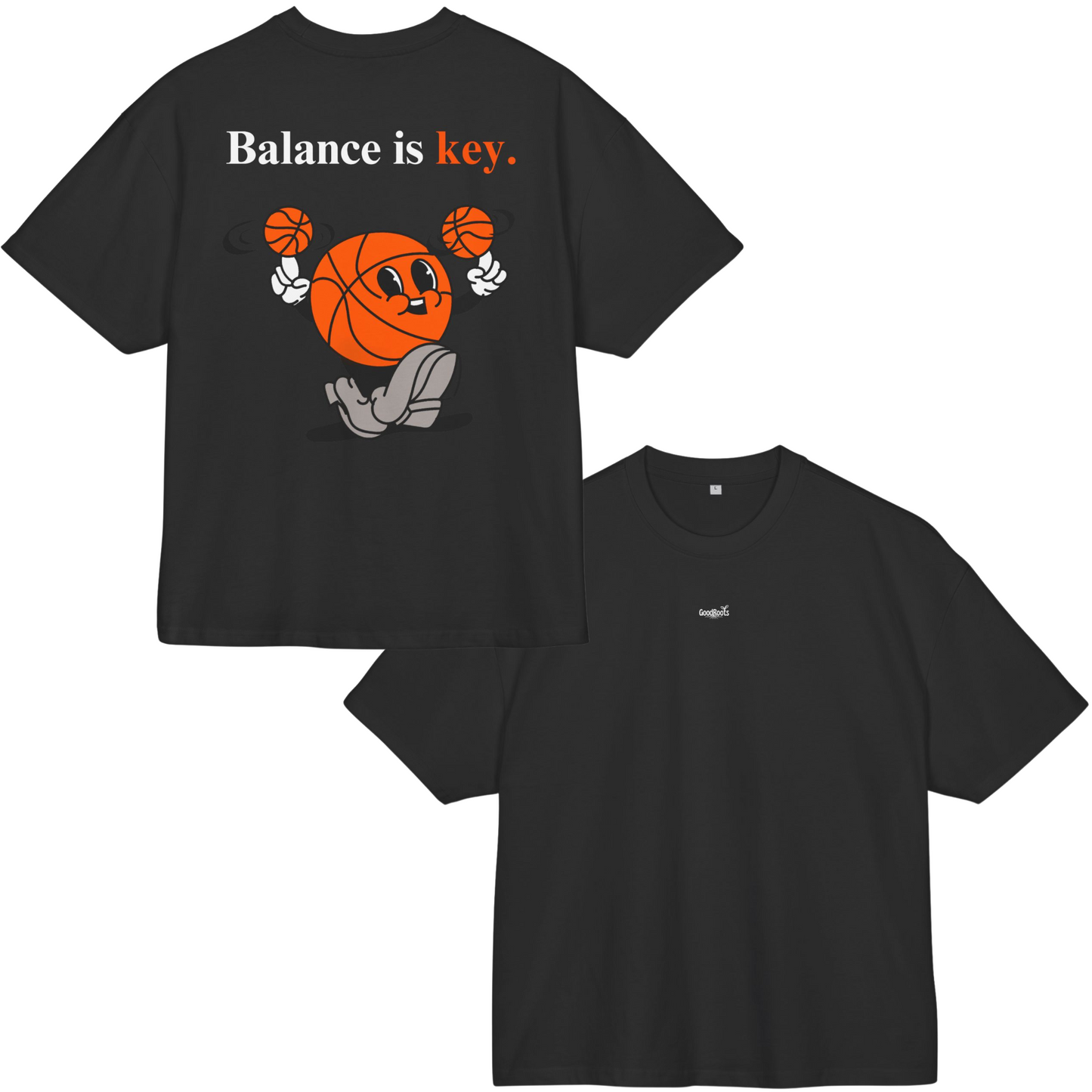 "Balance is Key" Unisex Ultra Heavy Oversized Cotton Box Tee