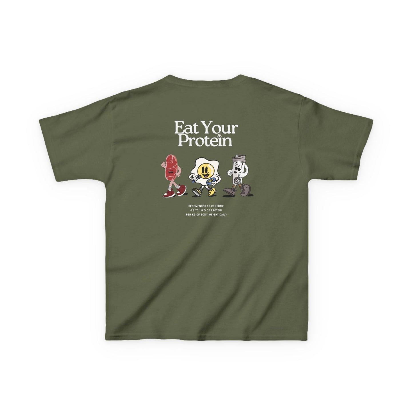 Kids "Eat Your Protein" Tee, Unisex Cotton Tee, Casual Everyday Wear