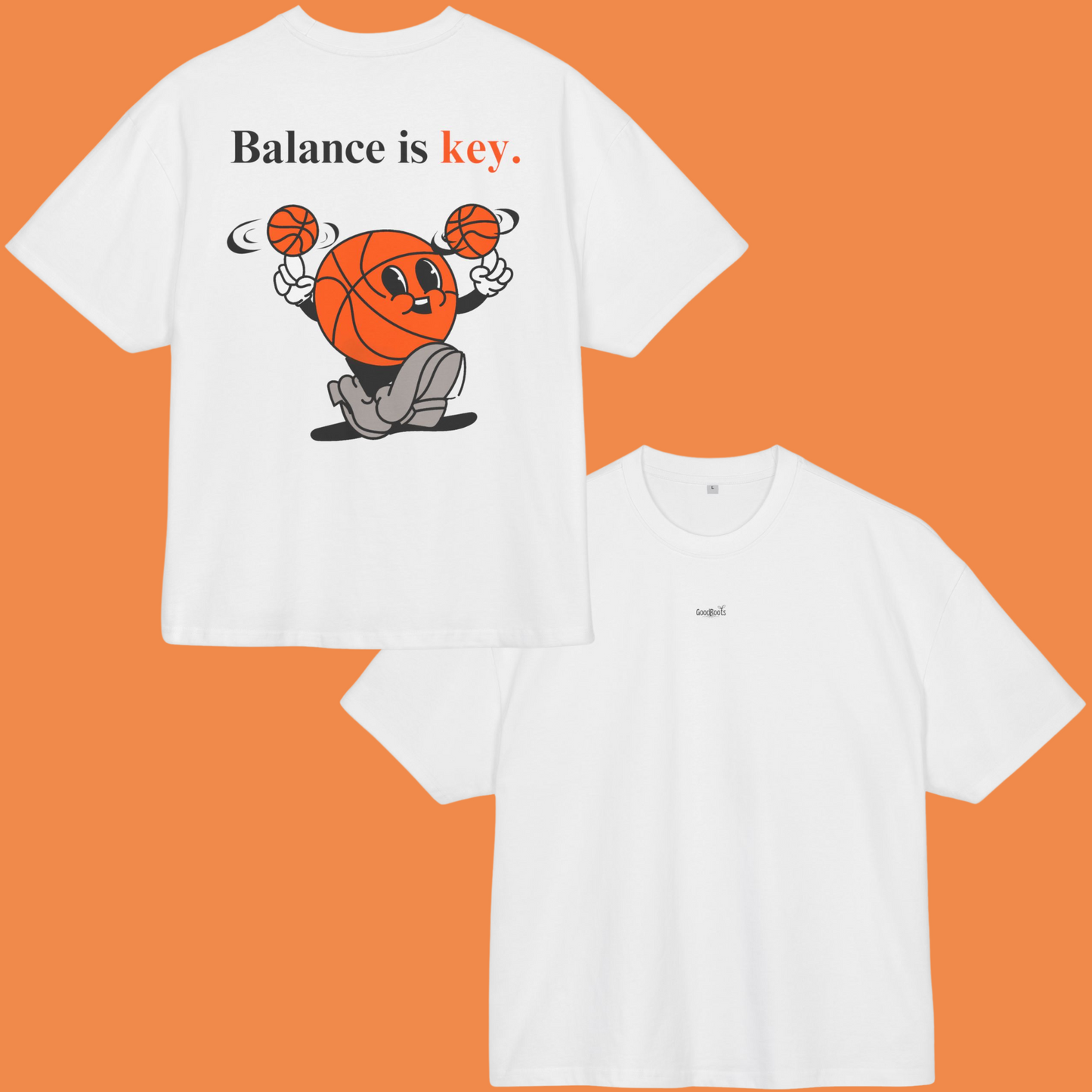 "Balance is Key" Unisex Ultra Heavy Oversized Cotton Box Tee
