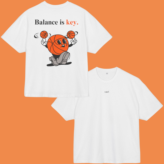 "Balance is Key" Unisex Ultra Heavy Oversized Cotton Box Tee