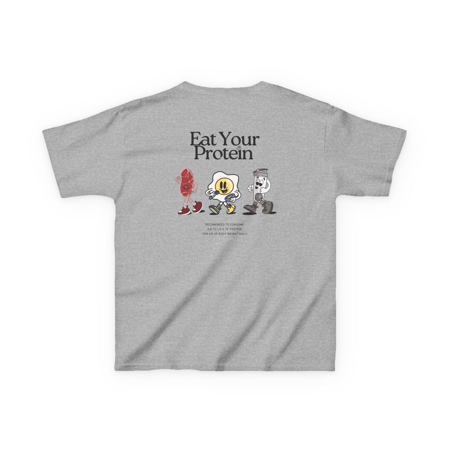 Kids "Eat Your Protein" Tee, Unisex Cotton Tee, Casual Everyday Wear