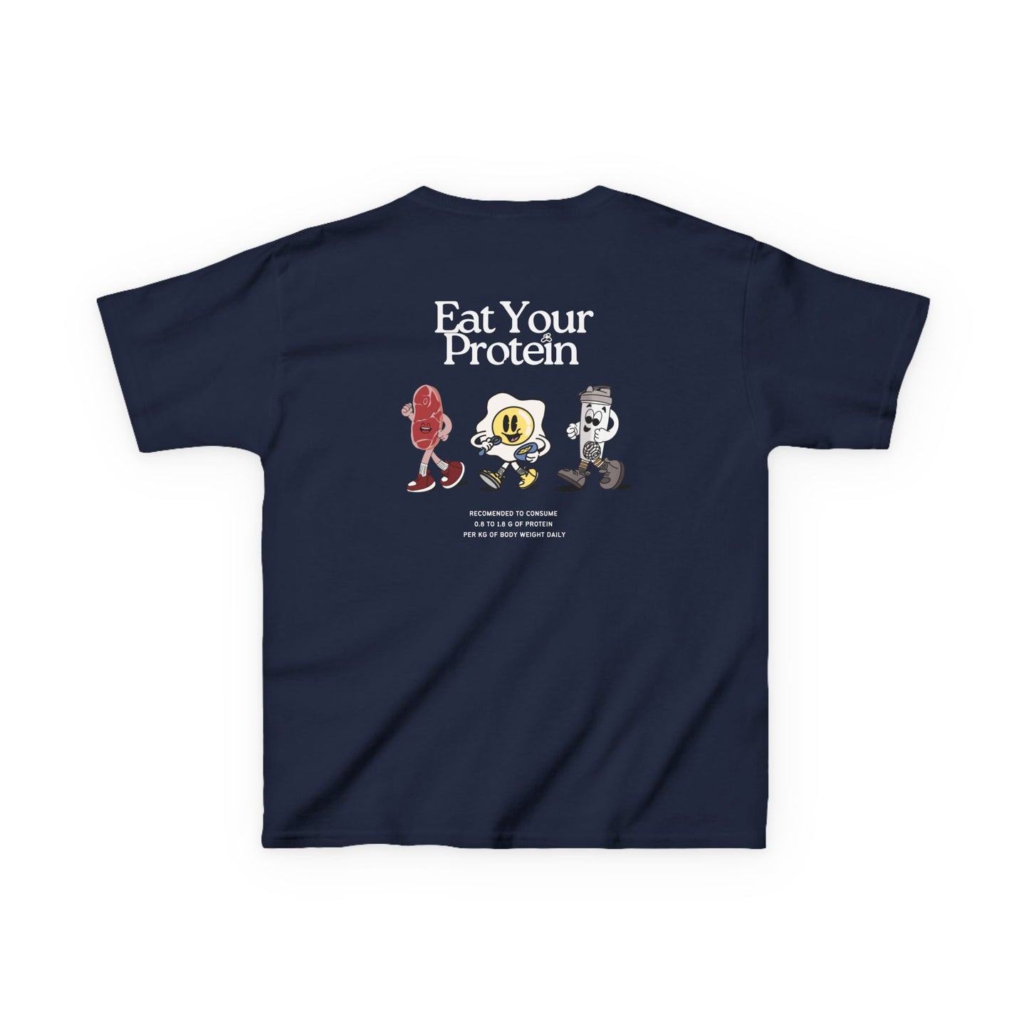 Kids "Eat Your Protein" Tee, Unisex Cotton Tee, Casual Everyday Wear