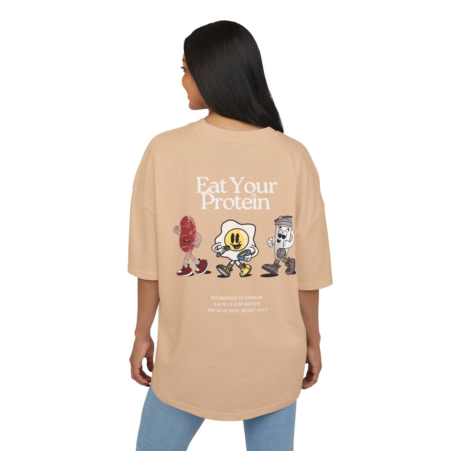 "Eat Your Protein" Unisex Ultra Heavy Oversized Cotton Box Tee